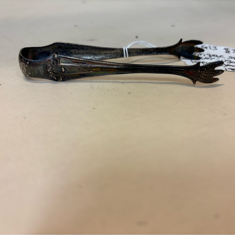 Antique Sterling Silver Sugar Cube Tongs